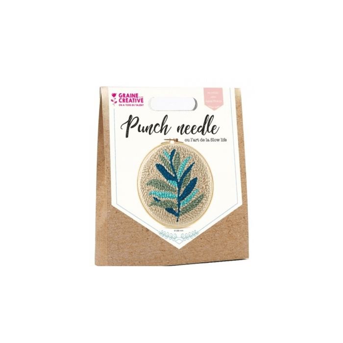 Kit de broderie Punch needle feuillage 20 cm Bleu Cdiscount Jeux