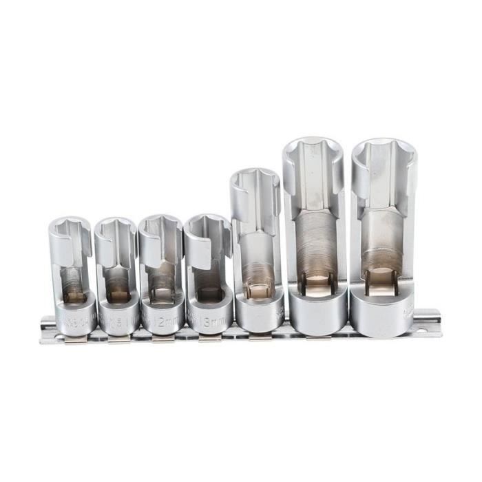 jeu de douilles fendues - BGS TECHNIC - 6 pièces - 10 à 19 mm - Douilles 10 mm (3/8) - Largeurs de fente 74 à 144 mm
