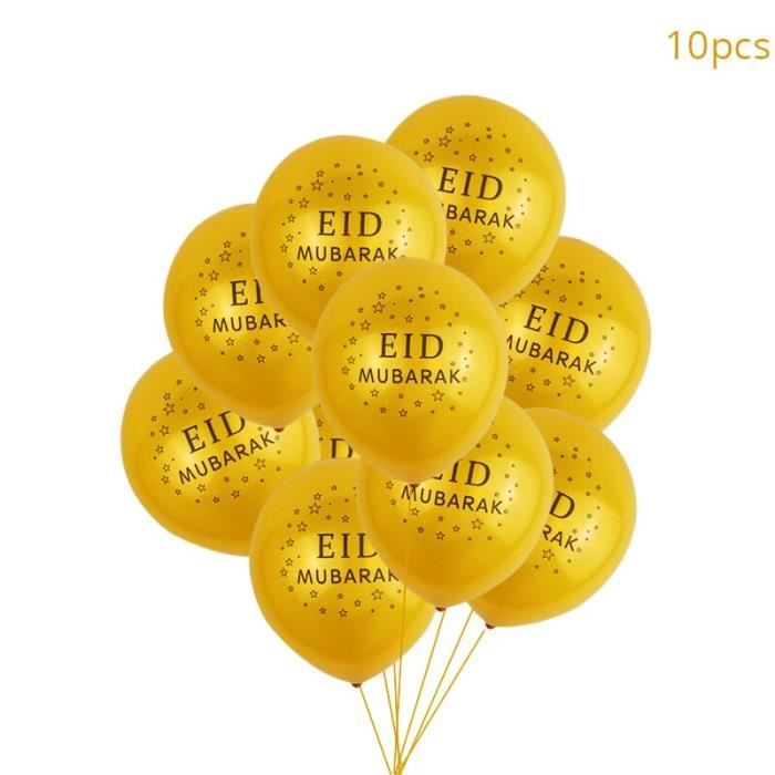 Décoration Eid Mubarak Vaisselle Jetable Et Ballons - Kit Complet Aid Moubarak Or Pour Fête 2025