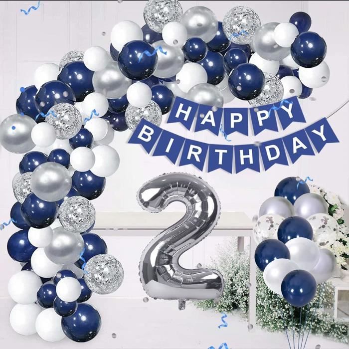 Generic 2 Ballon Happy Birthday Bleu/dorée 45cm Pour décoration Anniversaire  à prix pas cher