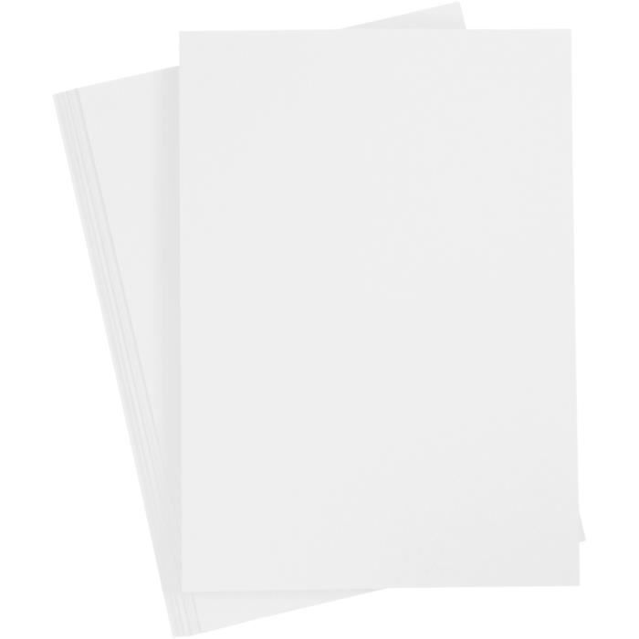 Papier cartonné 220 g - Format A4 - 10 feuilles Blanc