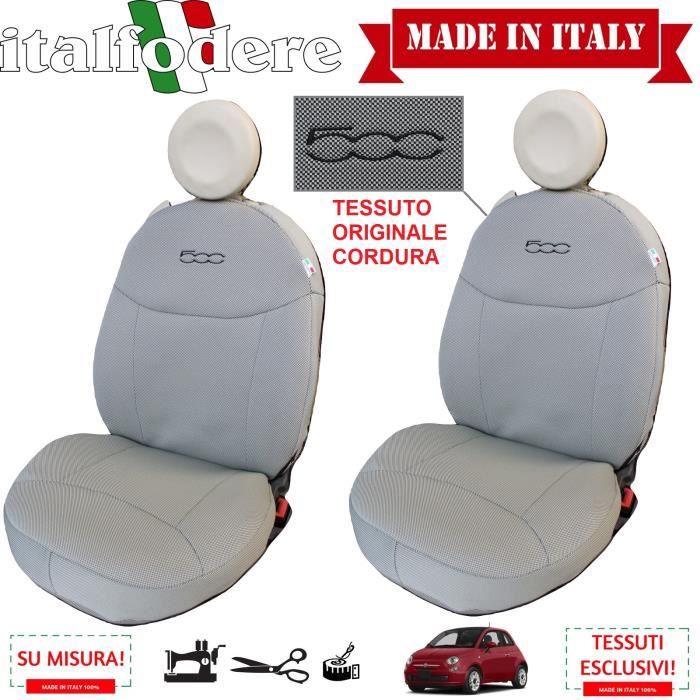 Housses de siège personnalisées Fiat 500 UNIQUEMENT AVANT TARTAN / NOIR  housses de rembourrage - Cdiscount Auto