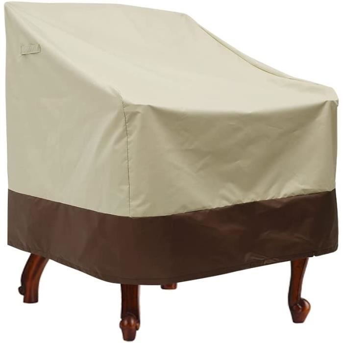 420D imperméables NEYOANN Adirondack Lot de 2 housses de chaise pour patio 78,9 x 84,4 x 91,4 cm très résistantes beige