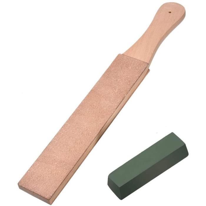 Affûtage strop en cuir – kit affûtage couteau double face aiguiseur  efficace pour rasoir poignard couteaux - Cdiscount Maison