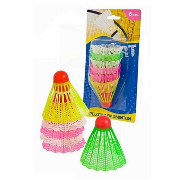 Sachet De 6 Volants Badminton Multicolores En Plastique – Pour Débutants, Jeu En Extérieur, +1 Carte Tigre