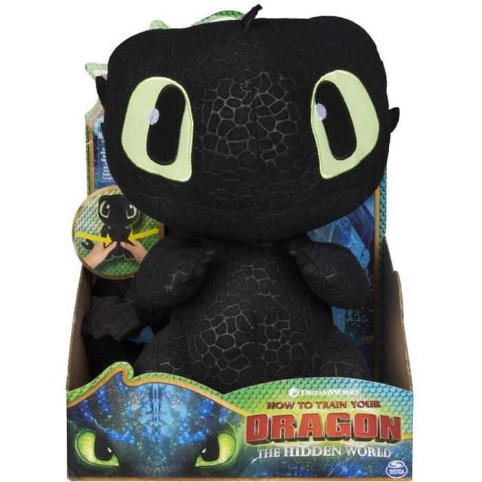 Dragons 3 - 6046841 - Jeu enfant - Peluche interactive - Peluche deluxe  sonore Krokmou - Film Dragons 3 Le Monde Caché - Version - Cdiscount Jeux -  Jouets