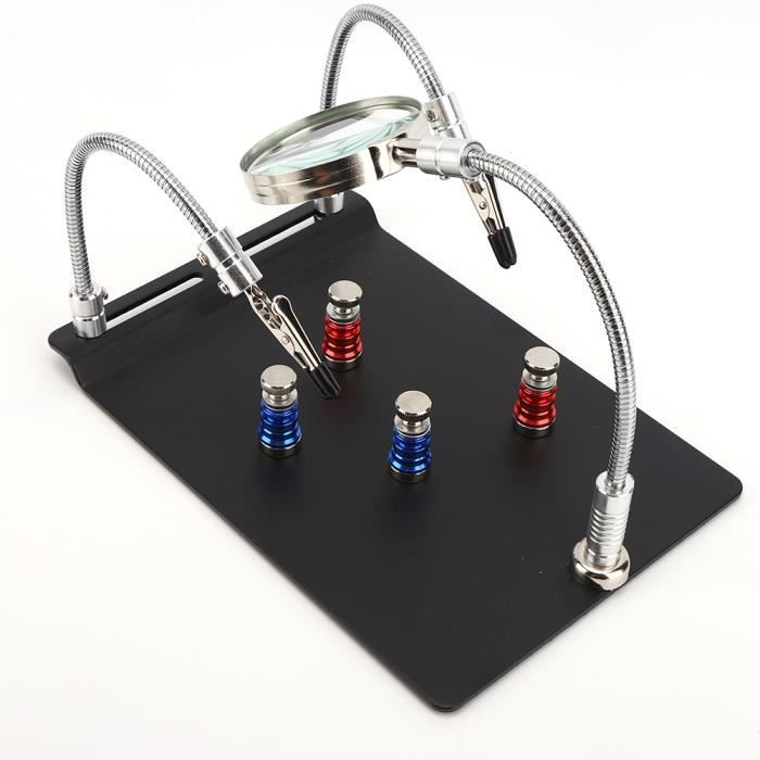 Support Magnétique Pour Carte Électronique - 6 Broches - Fixation PCB Pour Réparation Soudage - Alliage Aluminium