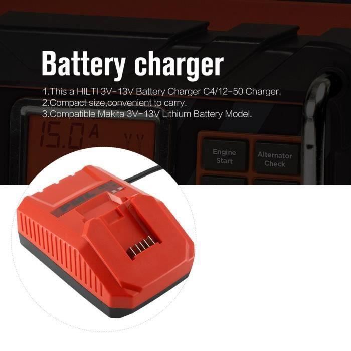 Chargeur de batterie HILTI 3V-13V C4-12-50 Chargeur pour batterie B12-2.6-ROUGE CHTA3545