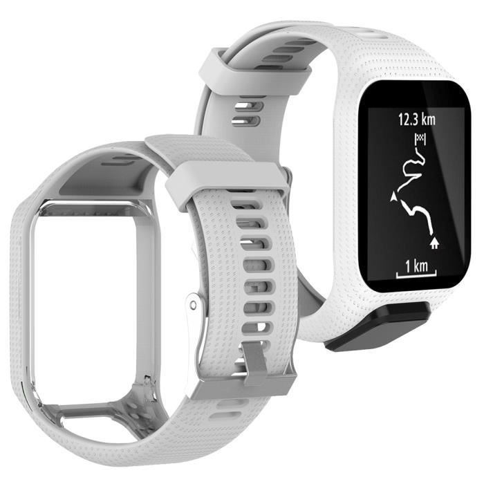 HURRISE Bracelet pour Tomtom Runner 2 Bracelet de rechange en silicone pour montre de sport Tomtom Runner 2 (blanc)