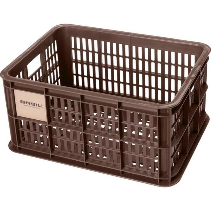 Panier plastique Basil Crate - BASIL - 29x395x21 cm - marron - pour porte-bagage avant/arrière