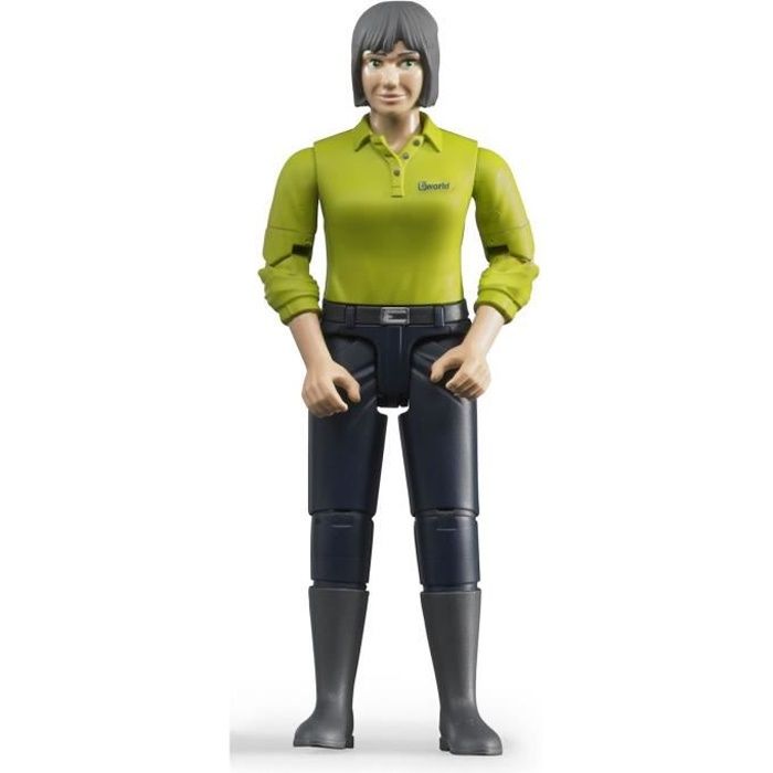 Figurine miniature personnage - BRUDER - Femme brune - Jean bleu foncé - Échelle 1/16 - 1 figurine - Scènes de ferme Figurine miniature personnage - BRUDER - Femme brune - Jean bleu foncé - Échelle 1/16 - 1 figurine - Scènes de ferme