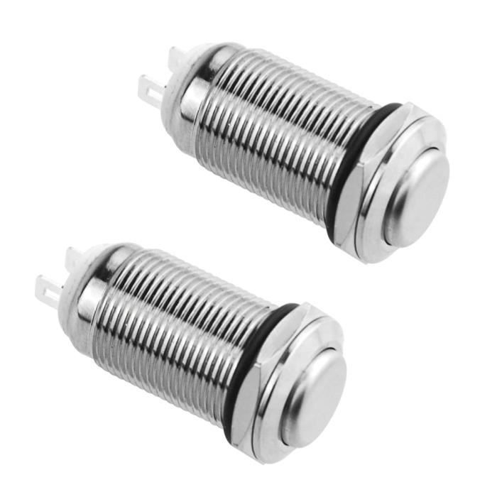 Lot De 2 Boutons Poussoirs Momentanés Étanchés 12V - Interrupteur Klaxon ABS Pour Voiture Et Moto