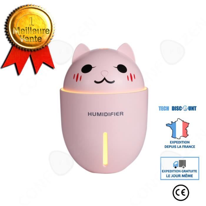 arrêt automatique sans eau humidificateur d’air bébé avec LED 7 couleurs 12 heures d/'autonomie Diffuseur de parfum ambiant 320 ml. sans fil Aromatherapie silencieux Humidificateur Ultrasonique