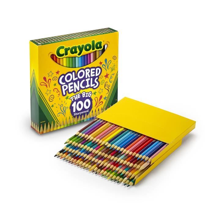 Crayola Crayons De Couleur (Lot De 100) - Cdiscount Beaux-Arts Et Loisirs  Créatifs