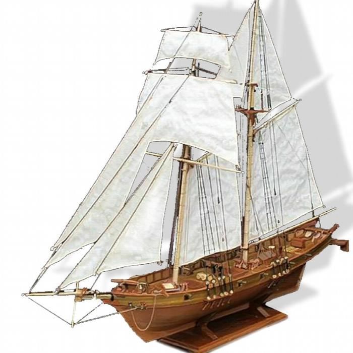 Kit Modèle Bateau à Voile En Bois DIY - Maquette Bricolage Décoration Marine - Cadeau Jouet Enfant