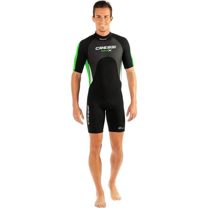 Cressi Sub S.p.A. Med X Combinaisons Shorty Homme Noir/Lime/Argent L/4 - XLV437074 Cressi Sub S.p.A. Med X Combinaisons Shorty Homme Noir/Lime/Argent L/4 - XLV437074