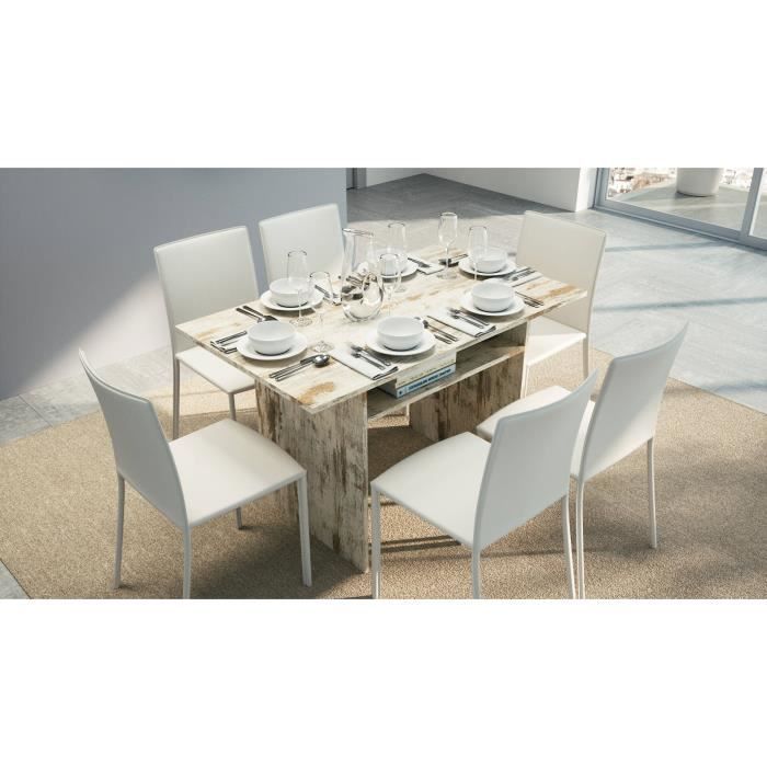Dmora Table console Dboc, Table à manger extensible avec rallonges et extensibles jusqu'à 10