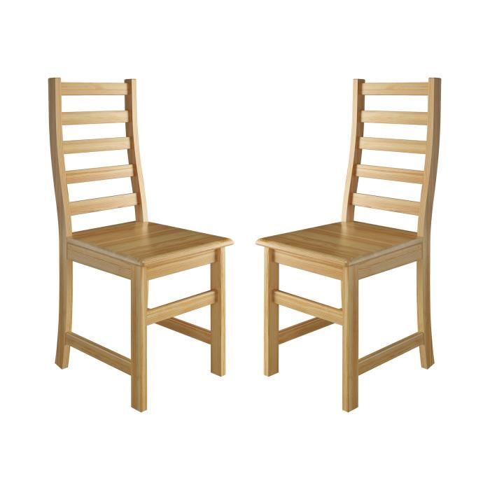 chaises de cuisine classiques en bois massif - erst-holz - set de 2 - dossier avec barres verticales