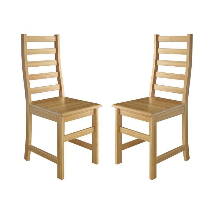 Set de 2 chaises de cuisine chaise de salle à manger chaise en pin massif naturel 90.71-21-D Set de 2 chaises de cuisine chaise de salle à manger chaise en pin massif naturel 90.71-21-D