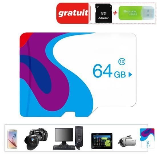 Carte Mémoire ADATA 64Go Class 10 Avec Adaptateur