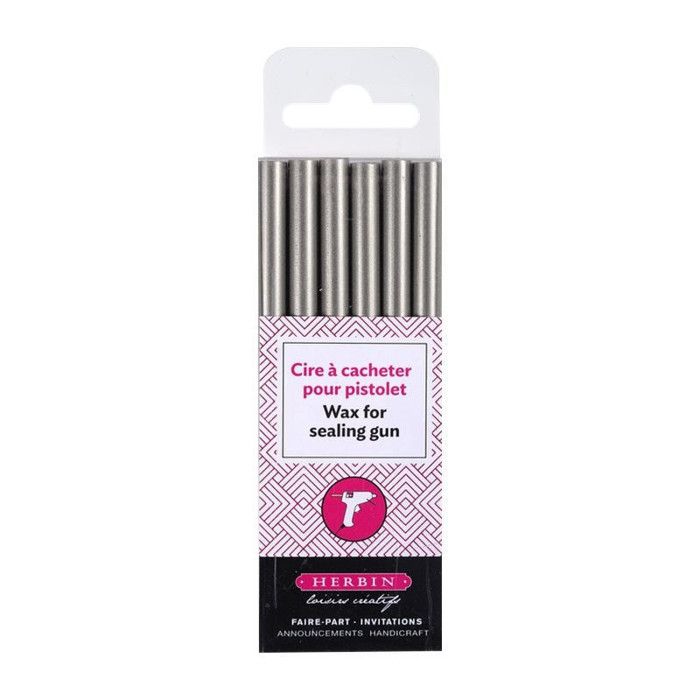 Cire à Cacheter Jacques Herbin - Bâtons Pour Pistolet Cire - Rouge - Fabriqué En France - Lot De 6