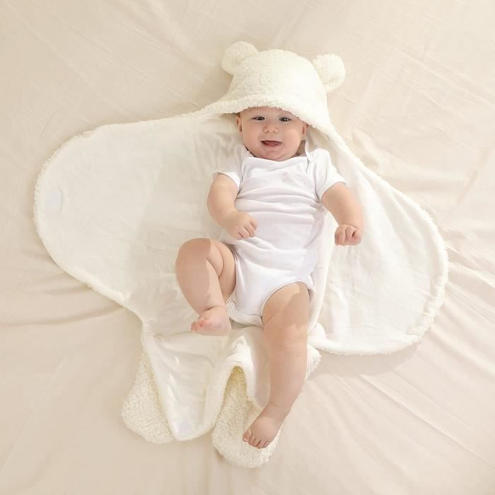 MARQUEUNE Couverture d'emmaillotage unisexe bébé, gigoteuse à capuche pour  nouveau-né-( 1-3 mois) - Cdiscount Puériculture & Eveil bébé