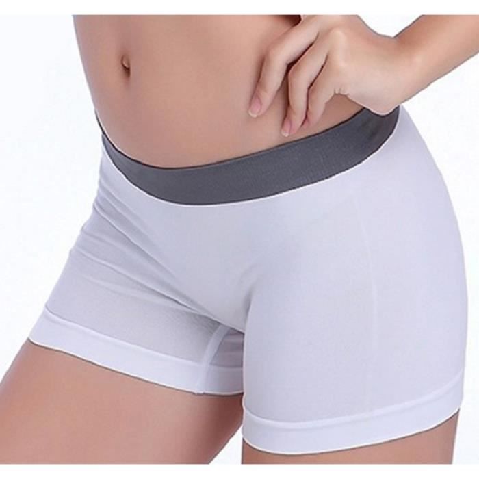 Shorty Boxer Femme Sport Fitness Blanc Cdiscount Sport