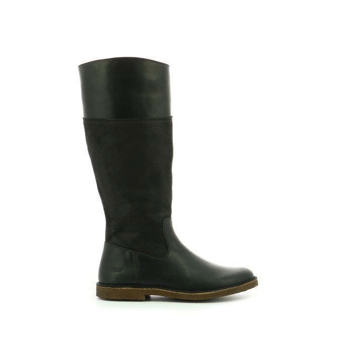 Bottes Femme - Kickers Tintabo - Cuir Noir - Talon 2cm - Fermeture Zip