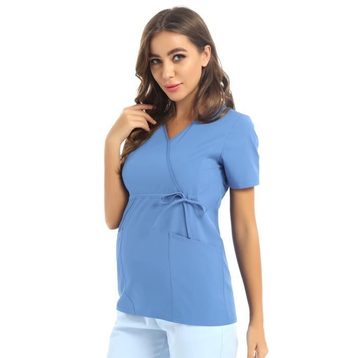 Pinspark Femme Chemise de Nuit Allaitement Col V Nuisette Maternité Pyjama pour Femmes Enceintes S-XXL