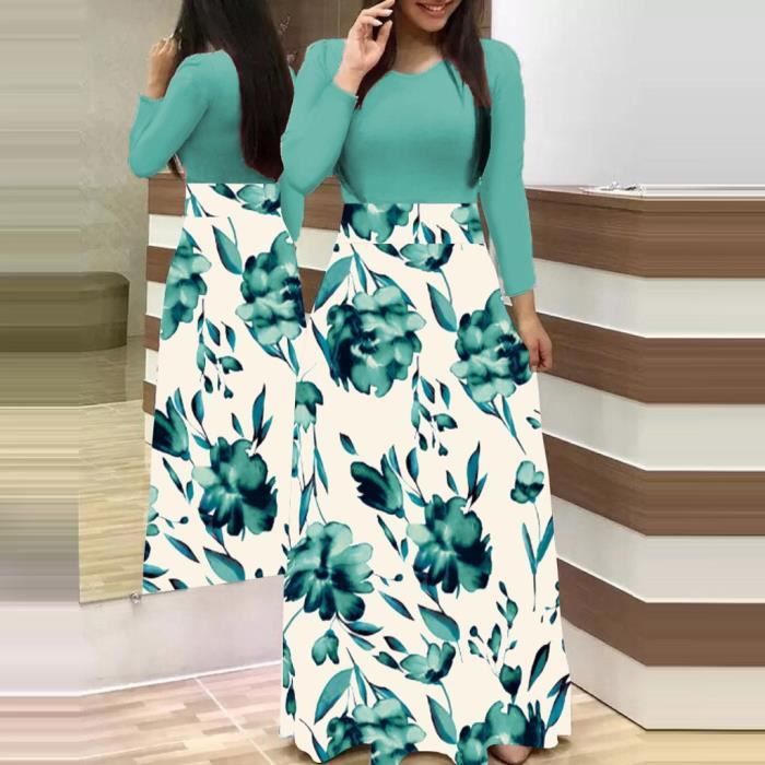 Robe décontractée à manches longues imprimée