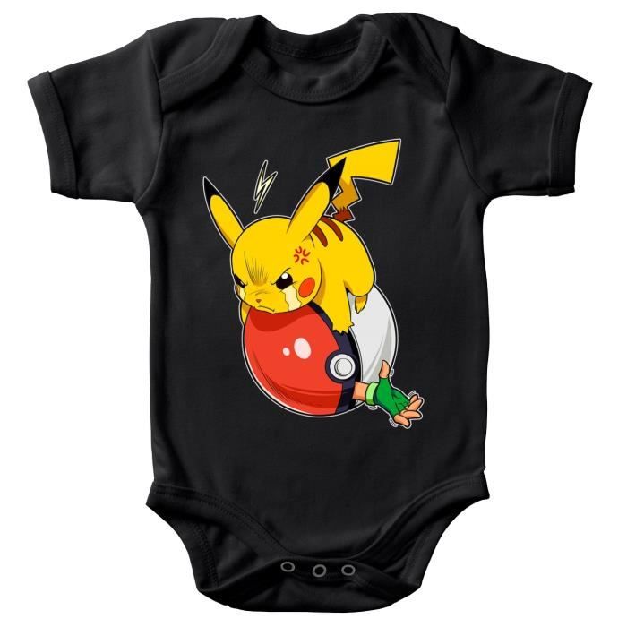 Body Bebe Manches Courtes Noir Parodie Pokemon Sasha Et Pikachu Revenge Body Bebe De Qualite Superieure De Taille 9 Mois Noir Cdiscount Pret A Porter