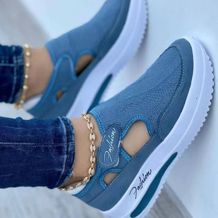 Baskets femme VITATA Plateforme Bleu Adulte Lacets Bleu