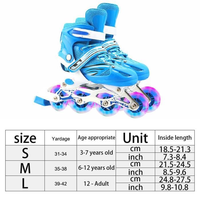 Patins à Roulettes Power New Enfant – Taille 5-7 (Réglable) – Noir