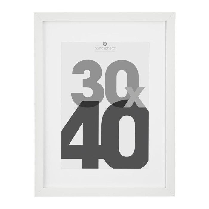 Cadre Photo LUND En Bois Blanc - 30x40 Cm - Verre Acrylique Incassable - Pour Photos, Affiches, Puzzles