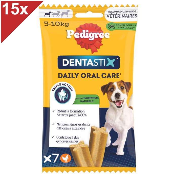 Meilleurs prix pour PEDIGREE Dentastix Friandises à mâcher petit chien 105 sticks dentaires (15x7)