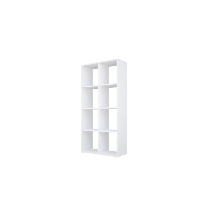 polini kids etagères bibliothèque séparateur de pièce regal 8 cubes blanc l 69,9 x p 29 x h 142 cm.