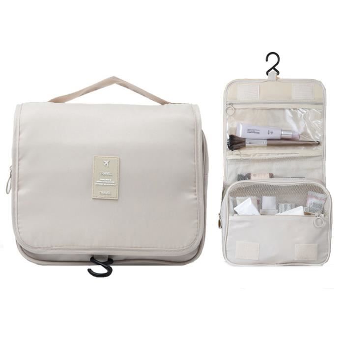 Trousse De Toilette Pliable Pour Femme Avec Crochet - Sac De Voyage Imperméable Flamant Rose - Organisation Parfaite
