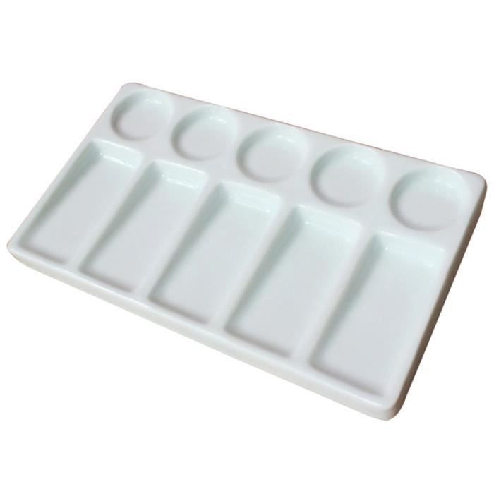Palette de Peinture en Porcelaine 12 Puits Aquarelle Blanche