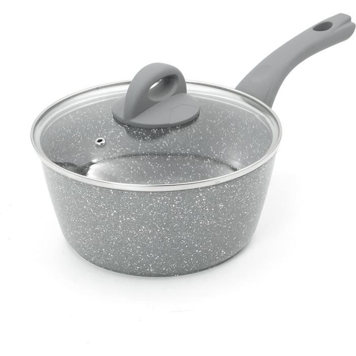 Casserole En Céramique 6QT (Noir) - Antiadhésive, Sans PFAS, Couvercle Verre