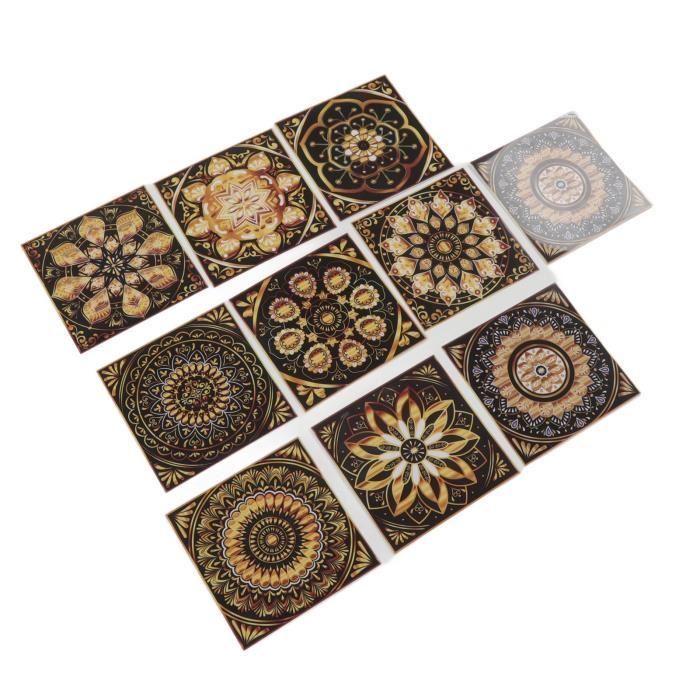 Autocollant Carrelage Imperméable Motif Herbes Référence 13008 - Pour Cuisine, Salle De Bain, Rénovation Facile