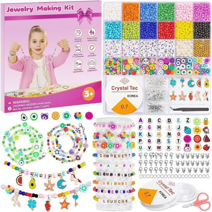 Kits de perles pour bracelet,petite perles pour bijoux telephone,4mm diy  perles de rocaille kit bracelet perle adulte,bricolage pe - Cdiscount  Beaux-Arts et Loisirs créatifs