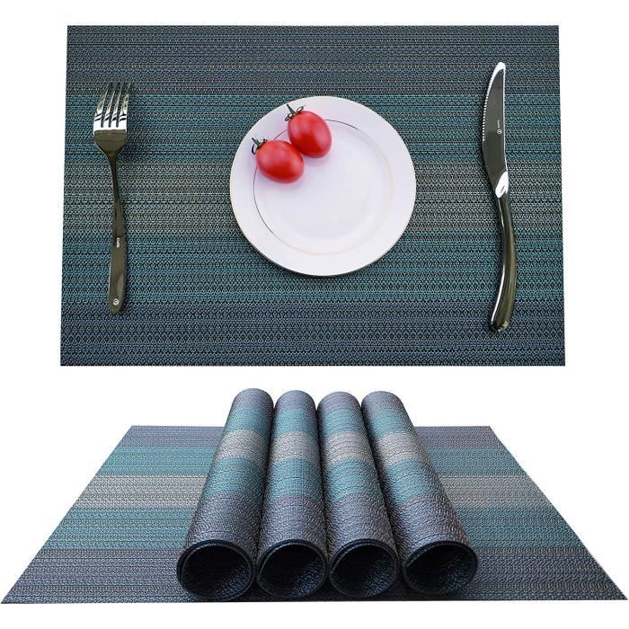 4 Sets De Table PVC Antidérapants Lavables - Résistants Chaleur Et Taches