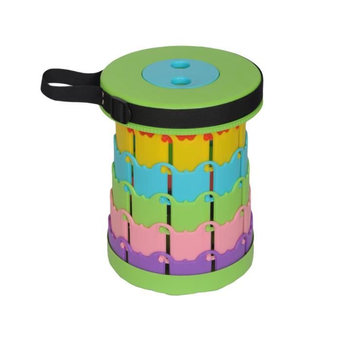 Tabouret Pliant Portable 2ème Génération - Hauteur Réglable 45cm, Charge 180kg - Parfait Camping, Pêche, BBQ