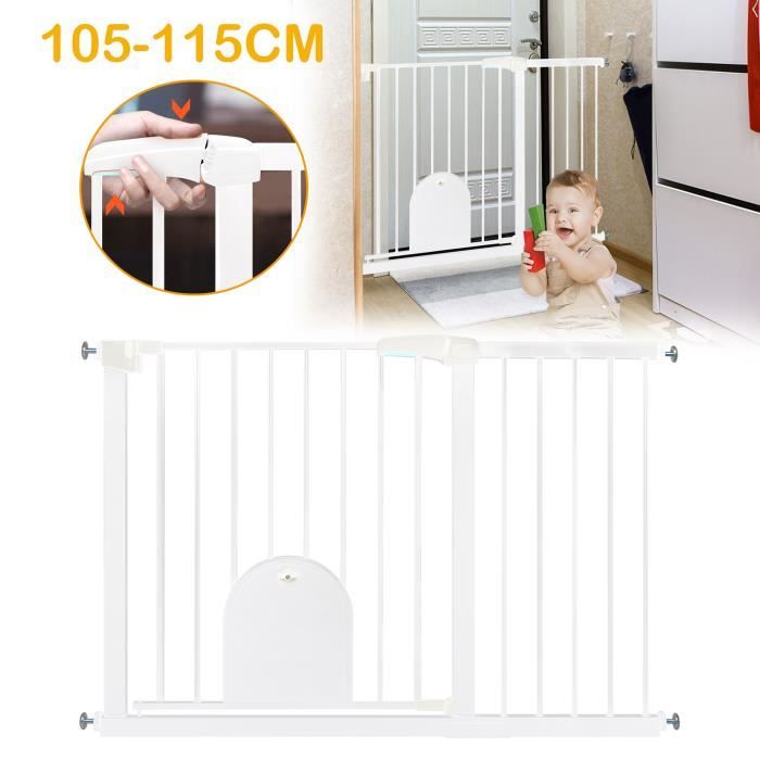 Comparer les prix de Barrière de sécurité 105 à 115 cm pour escalier de barrière de porte porte pour animaux de compagnie barrière de sécurité SUUSOLNY