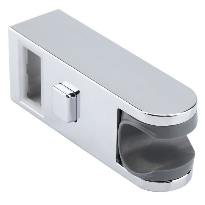 Support Réglable Pommeau Douche ABS Chromé - Pour Barre Curseur Rectangulaire 30x15mm