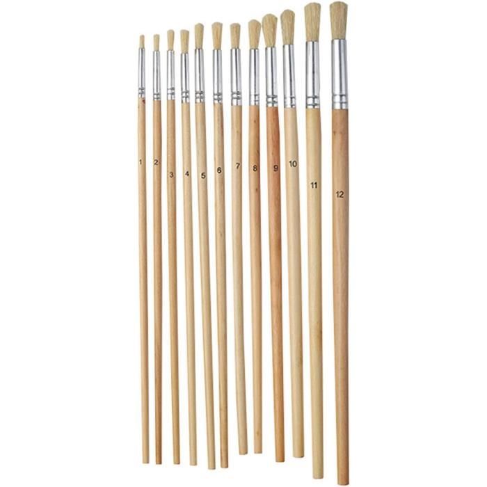 Ensemble de pinceaux à peinture avec manche en boi... - Grandado
