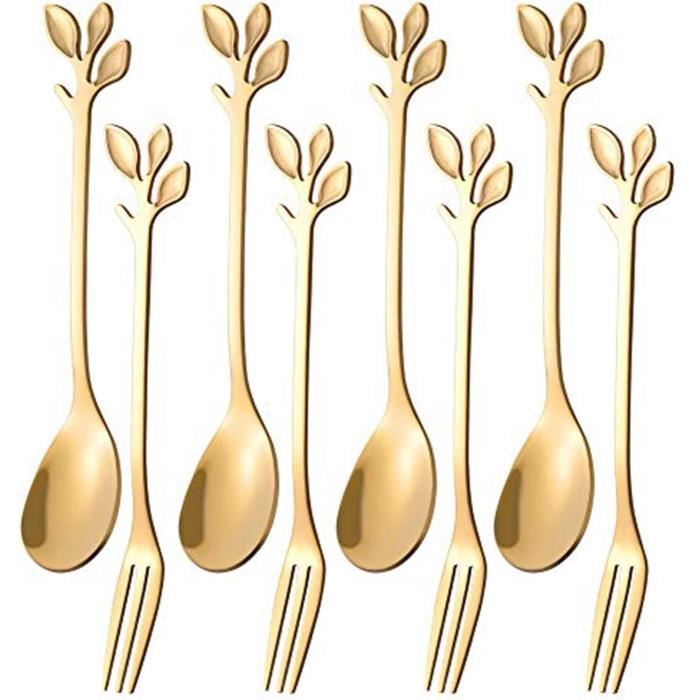 Set Posate Da Tavola In Acciaio Inox 304: 2 Cucchiaini E 2 Forchette Da Dessert Con Incisione Laser (Maman), 20 Cm - 3