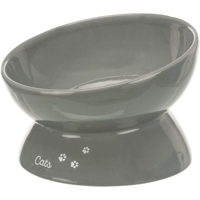 TRIXIE Gamelle augmentée en céramique - XXL - 035 l - Ø 17 cm - Gris - Pour chien