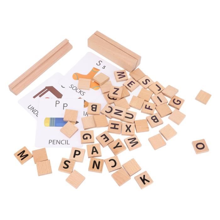VGEBY Blocs de construction de l'alphabet en bois Blocs de Construction ...