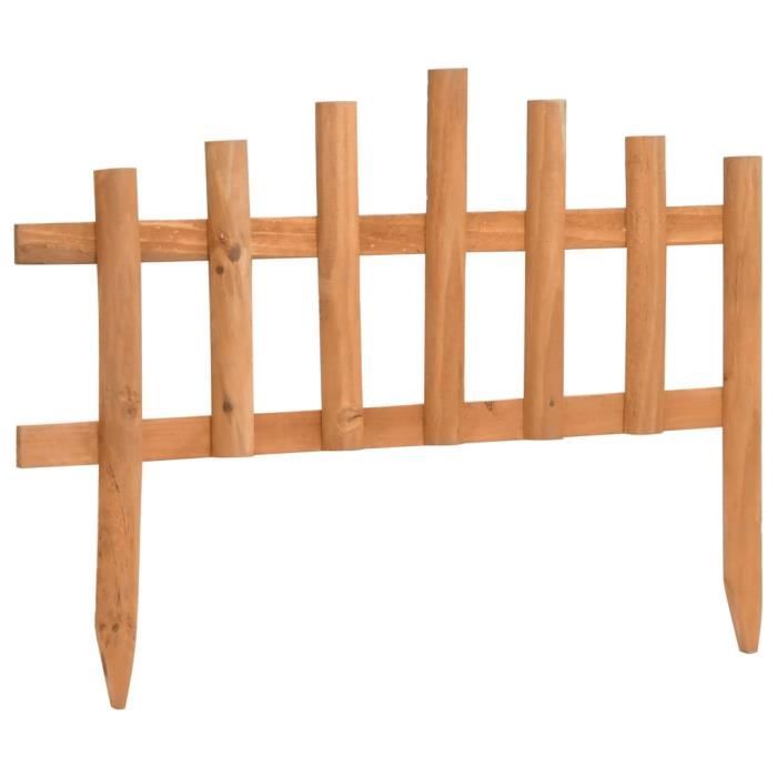Vidaxl Bordure de jardin - Bois de sapin - 10 pcs - 44 m - Marron - Résistante aux intempéries